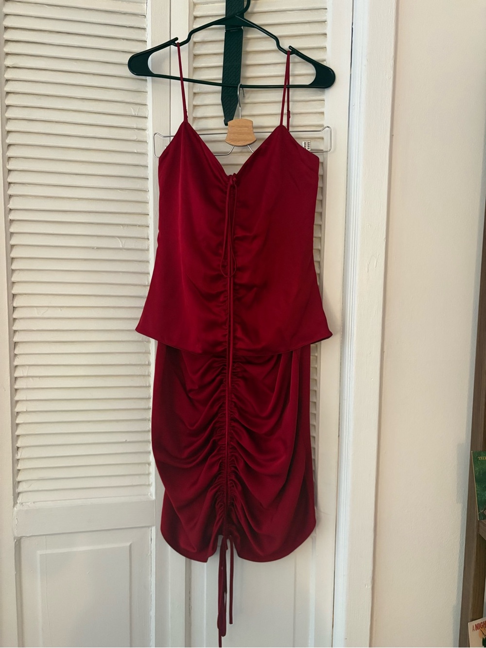 Del Core Red Satin Ruched Co-Ord Set (New with Tag)